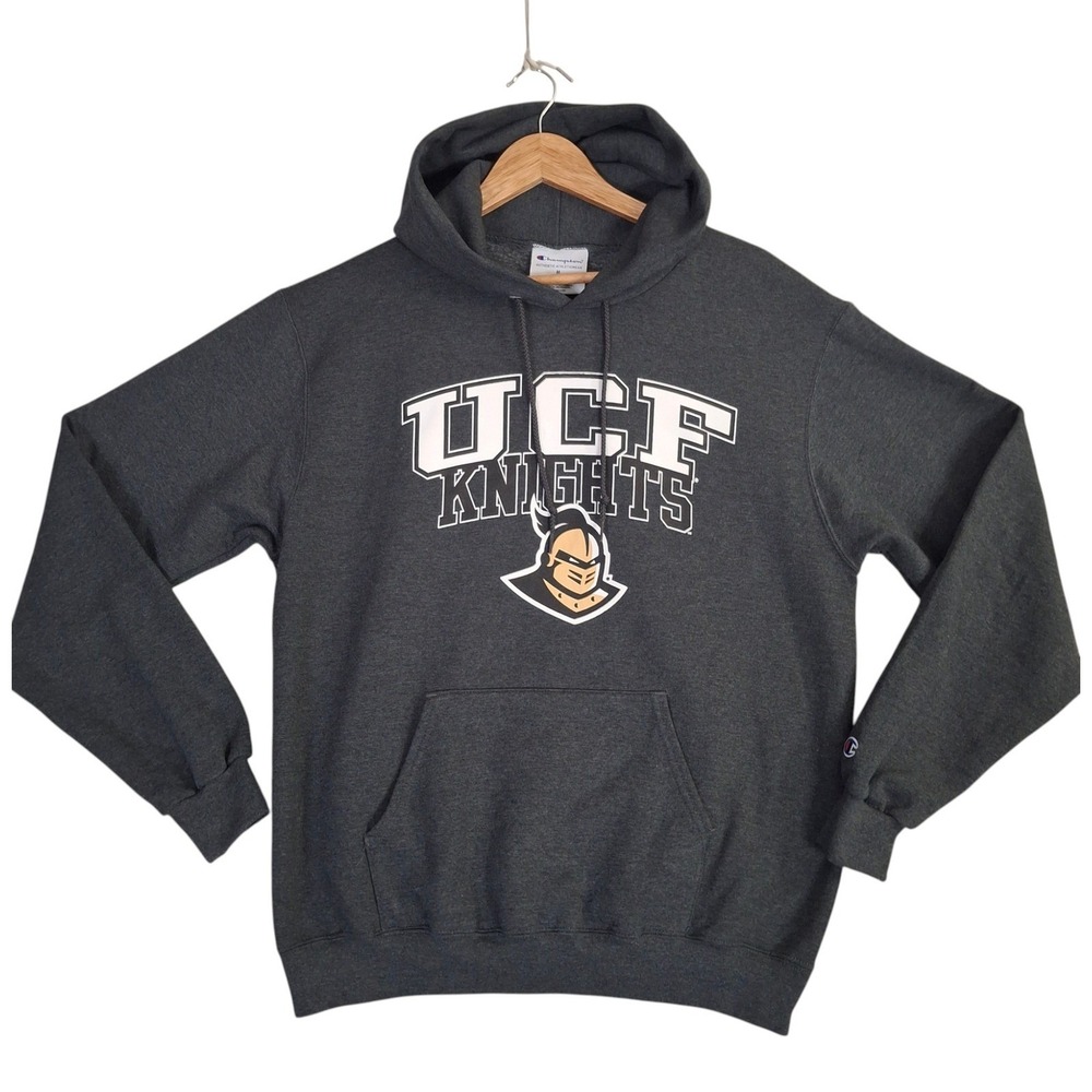 Champion UCF Knights Hoodie Mens Medium Gray Pullover Sweatshirt NCAA RN49314